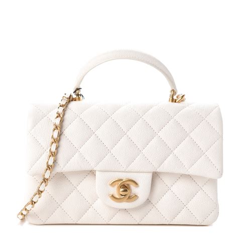 chanel mini rectangular top handle caviar|CHANEL Caviar Quilted Mini Top Handle Rectangular Flap White .